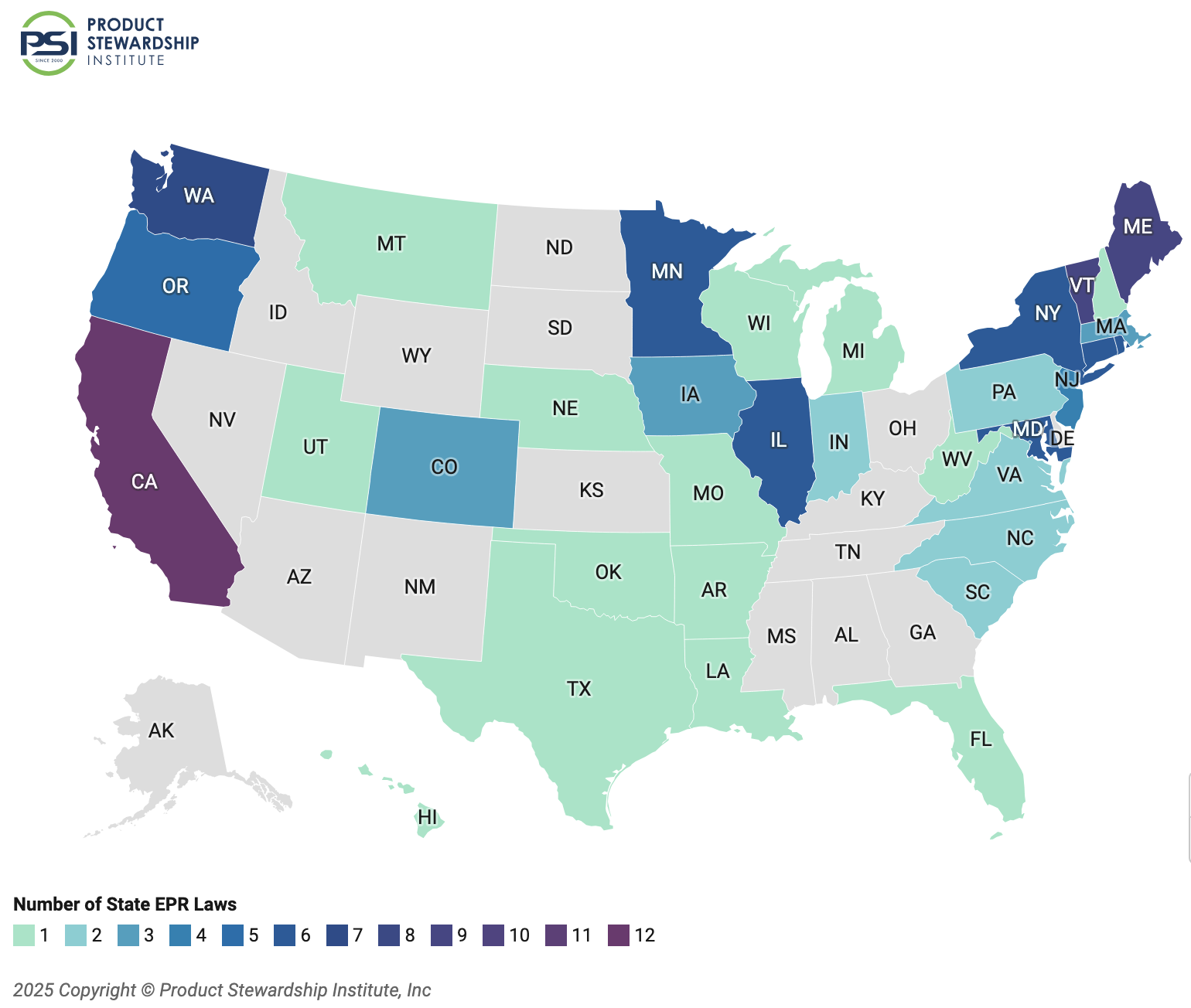 Extended Producer Responsibilitiy Laws by State